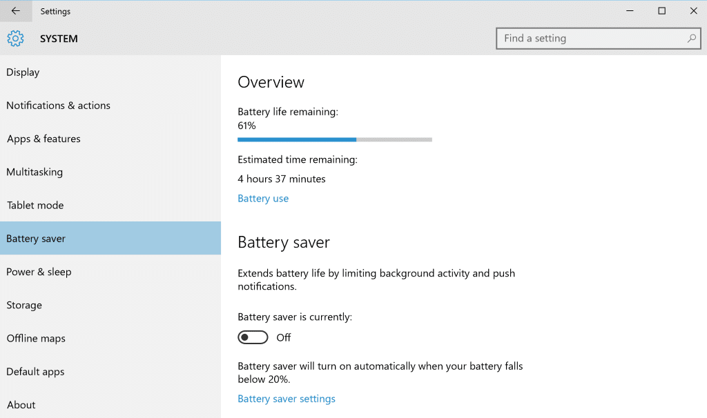 battery saver