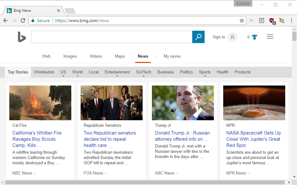 bing news