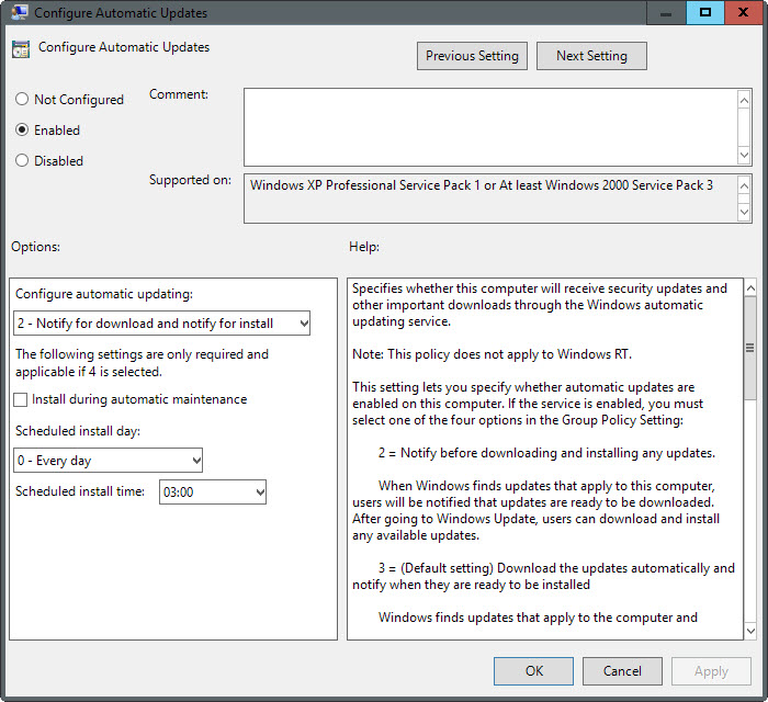 block automatic windows updates