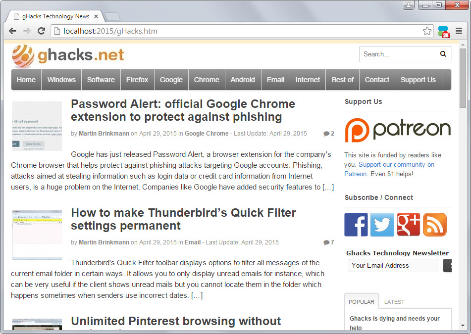 caddy local web server