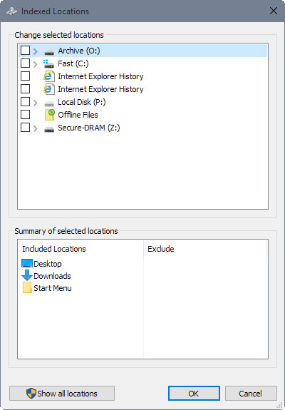 change indexed locations