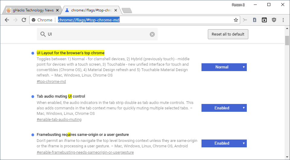 chrome 69 old layout