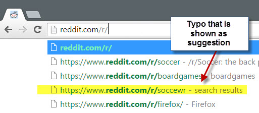 chrome address bar typo suggestion