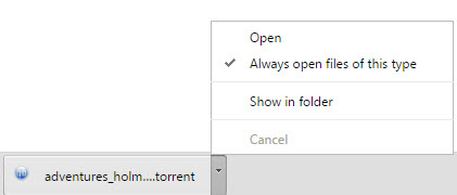 chrome always open files download
