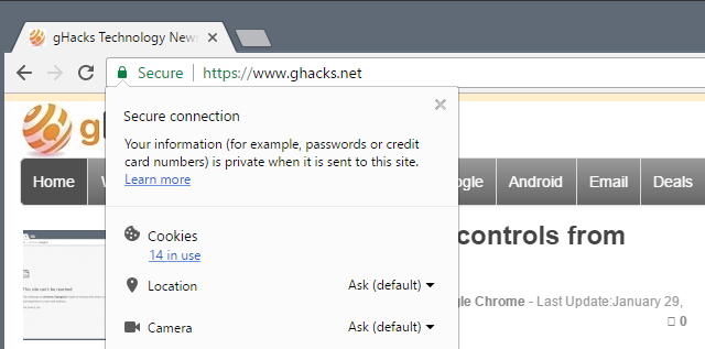 chrome certificate details missing