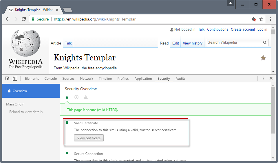 chrome certificate details