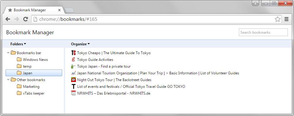 chrome classic bookmark manager