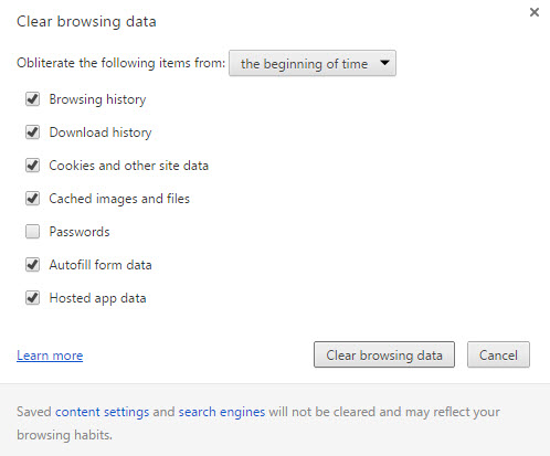 chrome clear local storage