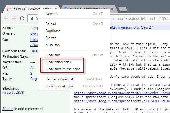 chrome close other tabs tabs right