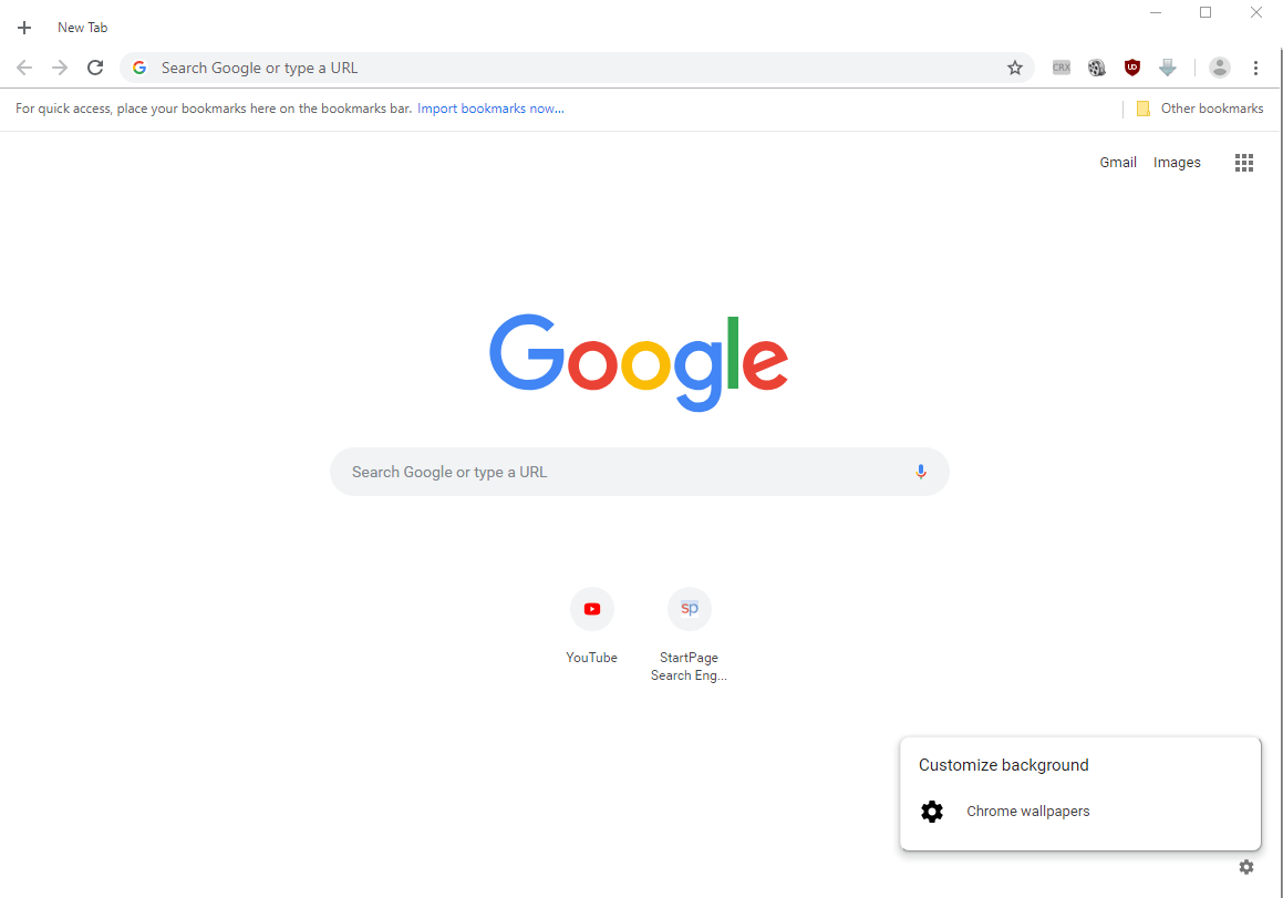 chrome customize background wallpapers
