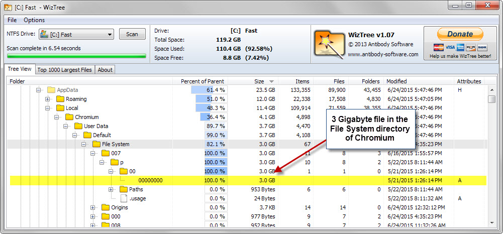 chrome file system directory