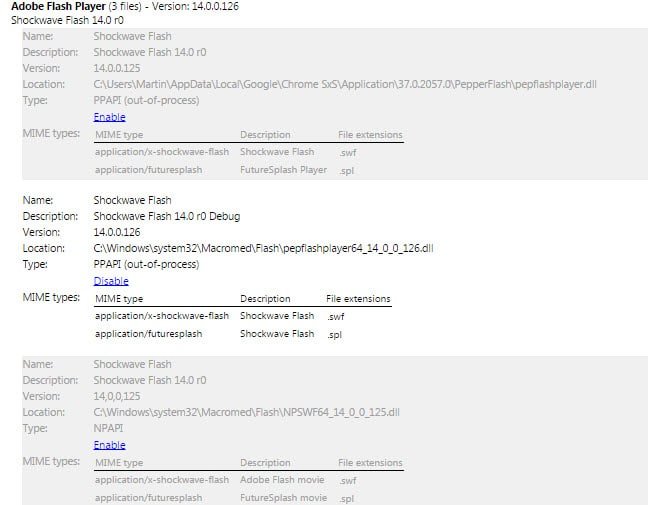 chrome flash plugin update