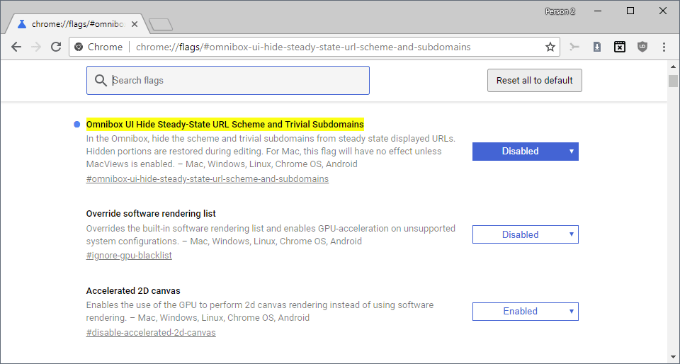 chrome hide http https
