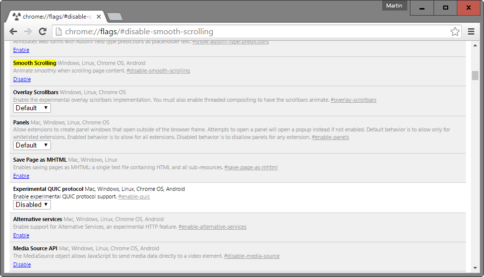 chrome smooth scrolling