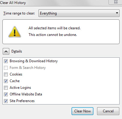 clear all history
