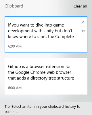 clipboard history