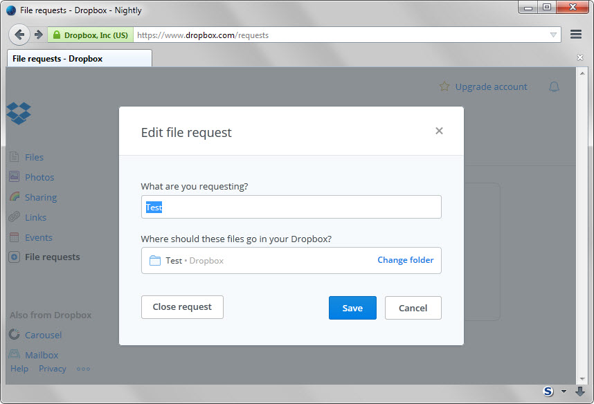 close requests