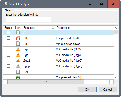 context menu file type