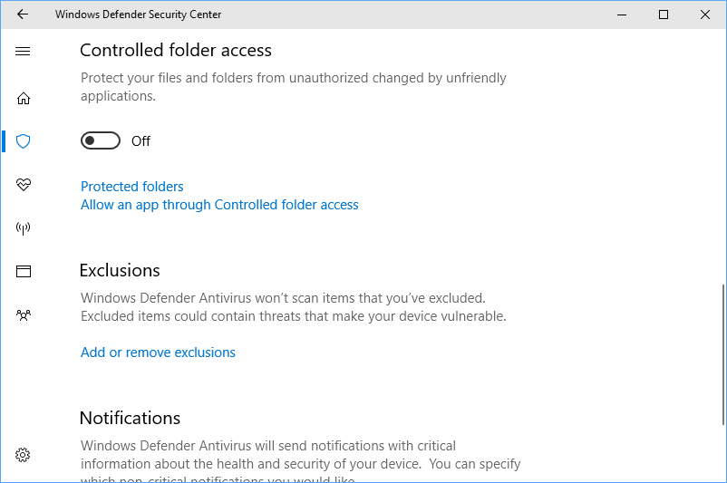 controlled folder access
