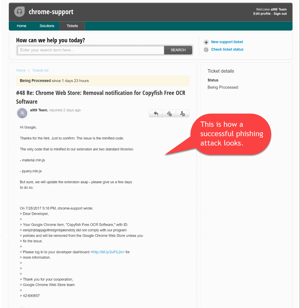 copyifsh phishing chrome
