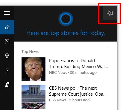 cortana music search