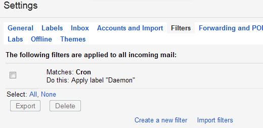 create filter gmail