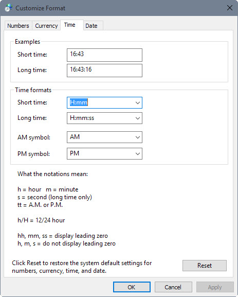 customize date time
