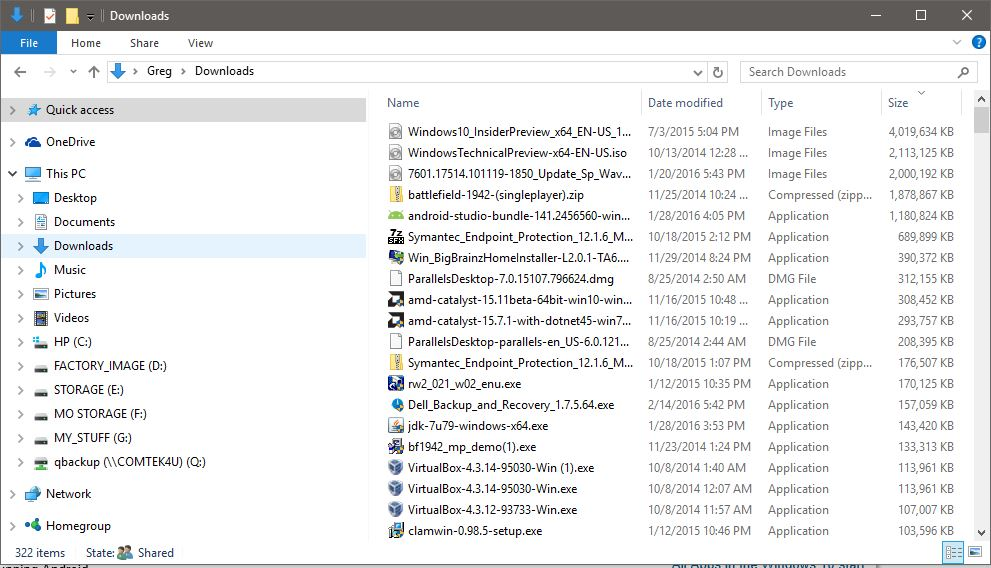 defaullt downloads folder windows
