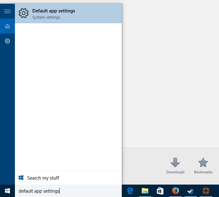 default app settings