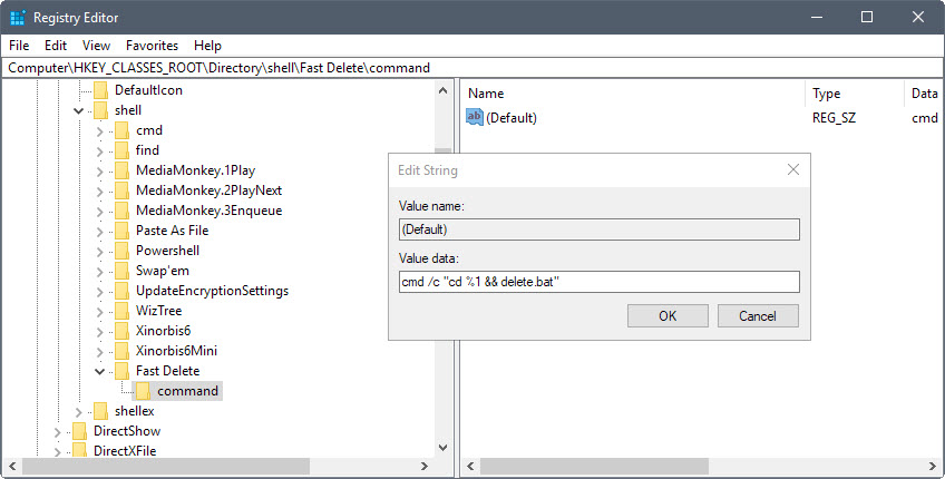 delete folders quickly