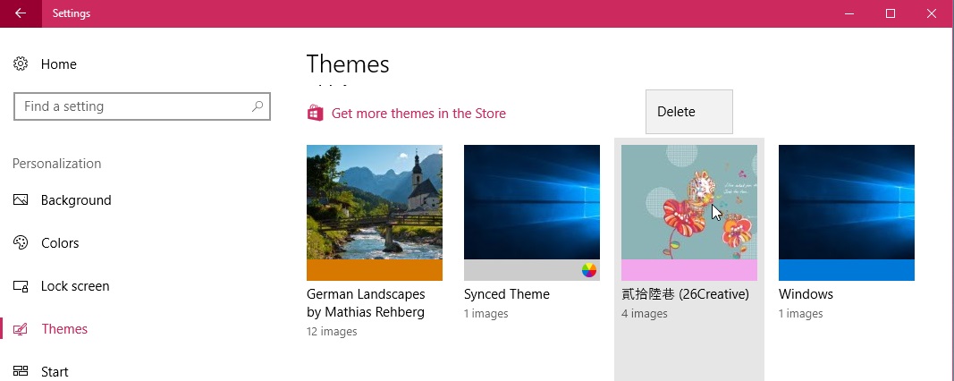 delete theme