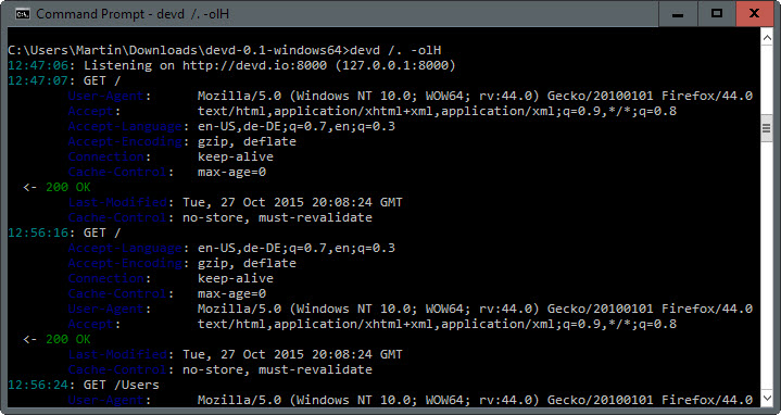 devd log