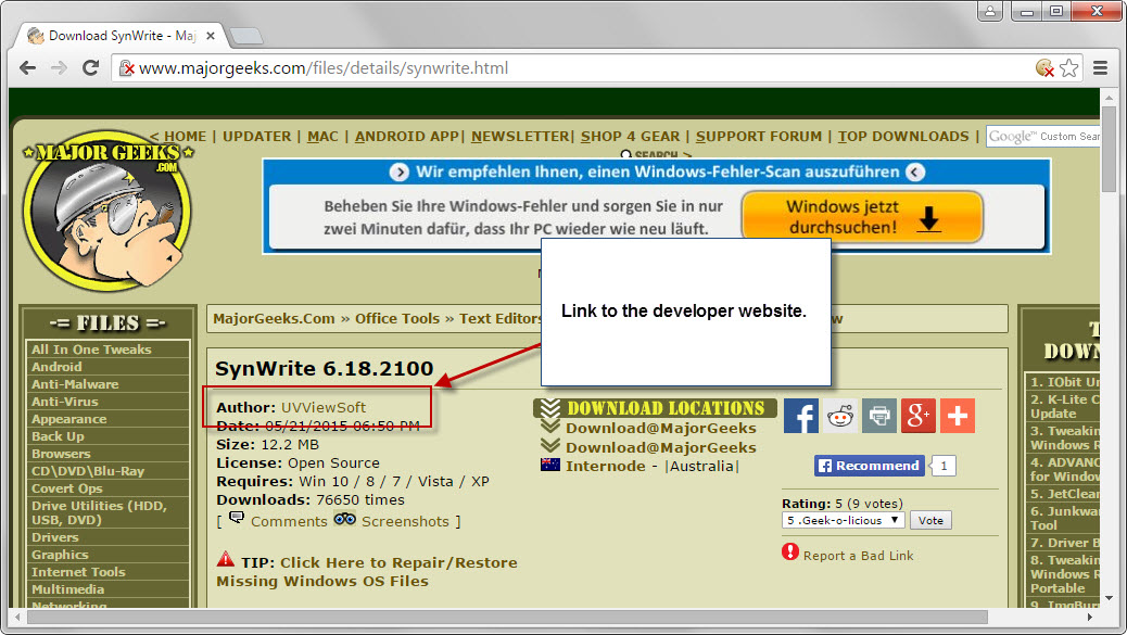 developer site