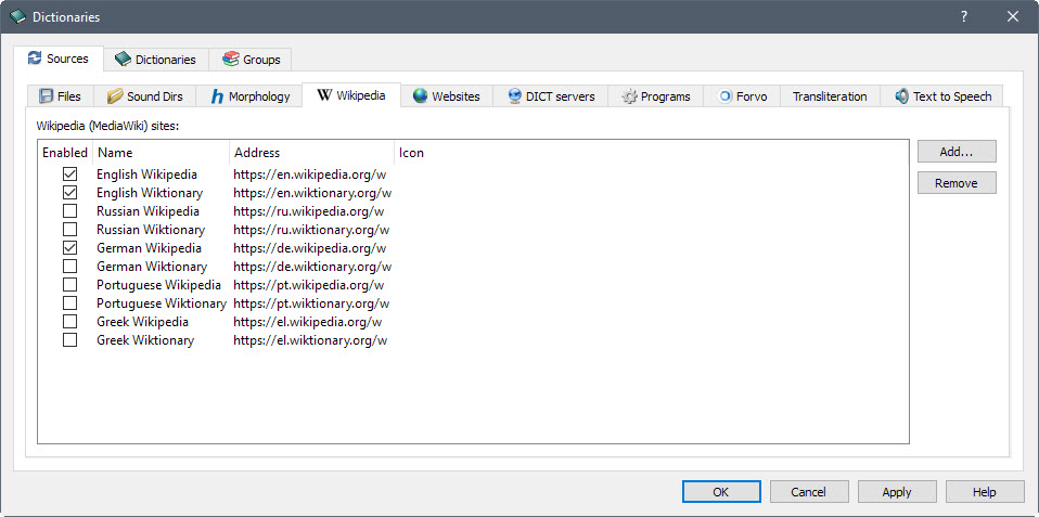 dictionary windows