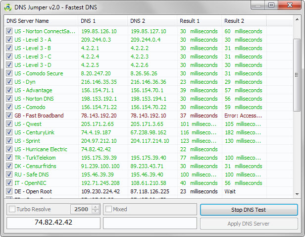 dns speed test