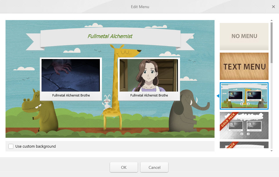 dvd menu