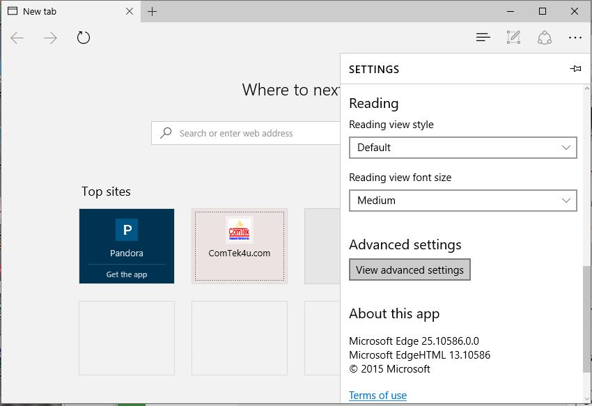 edge advance dsettings