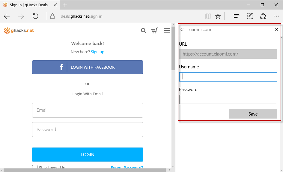 edge change password