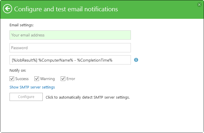 email notifications