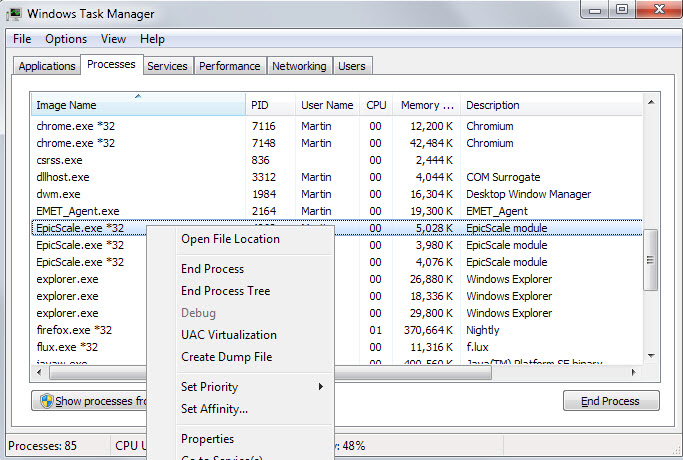 end epicscale process