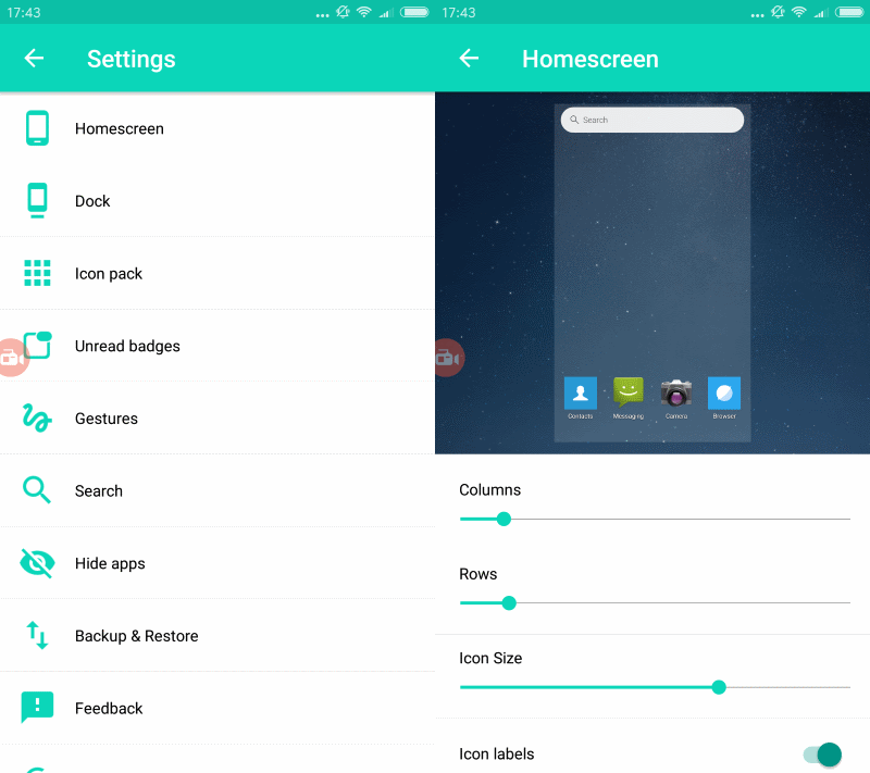 evie launcher settings