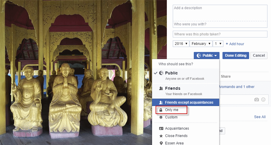 facebook change visibility