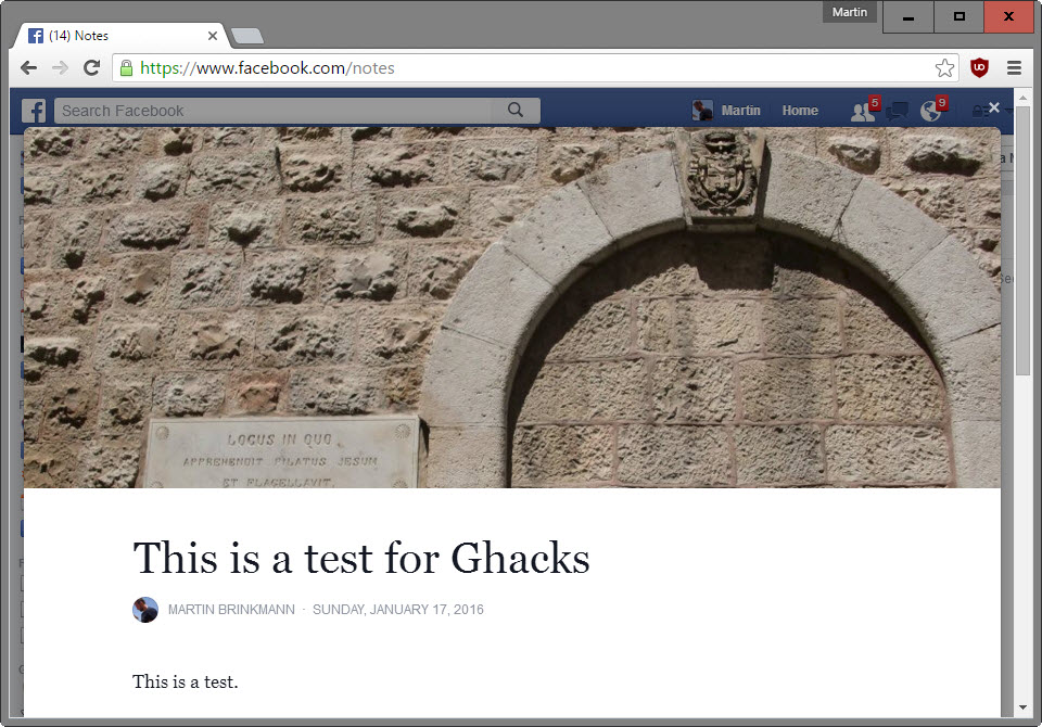 Facebook notes