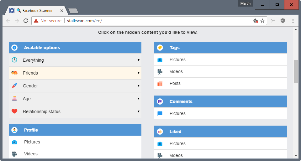 facebook scanner