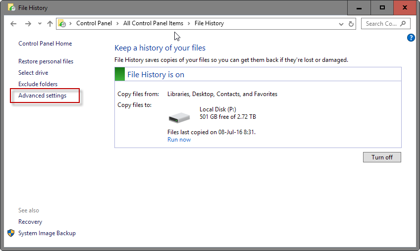 file history advanced