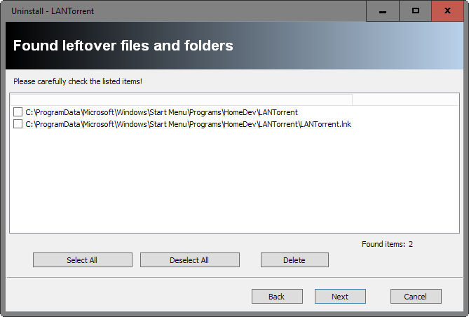 file leftovers 