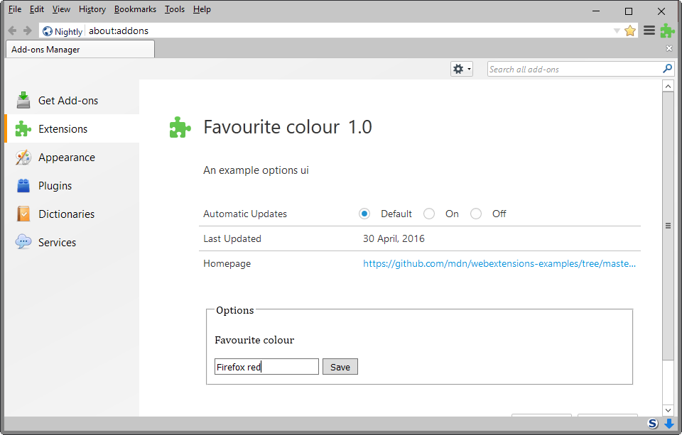 firefox 48 web extensions