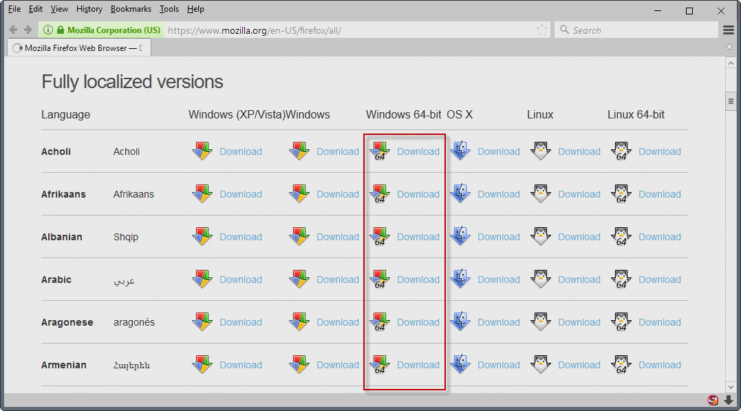 firefox 64bit download