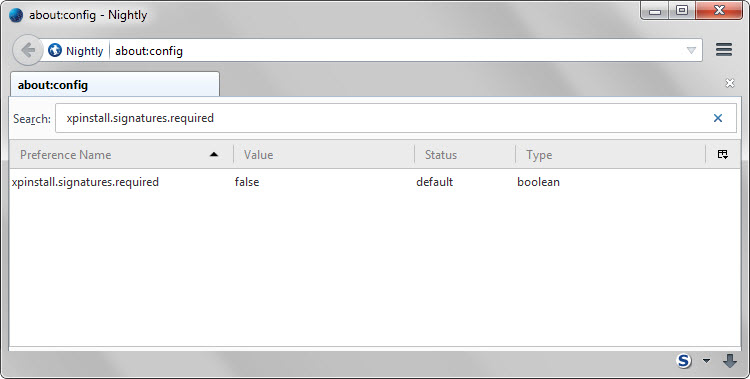 firefox addon signing override
