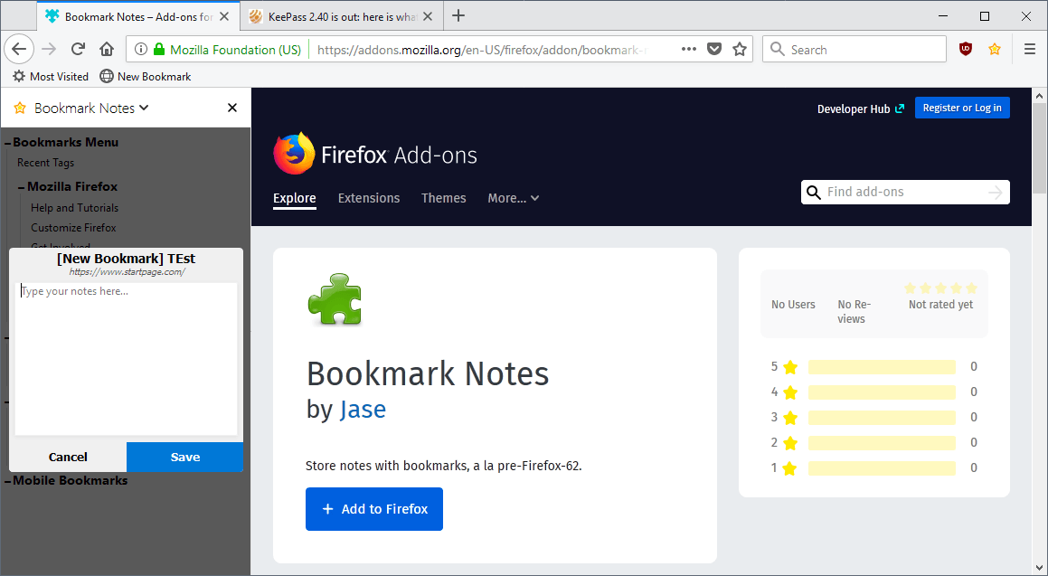 firefox bookmark notes